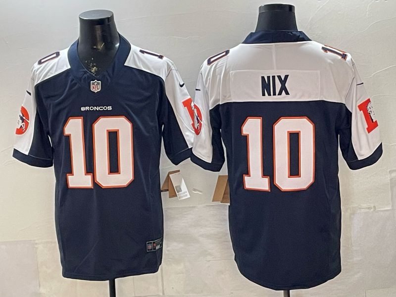 Men 2026 Denver Broncos #10 Nix blue white three generations Nike Limited NFL Jersey style 001->denver broncos->NFL Jersey